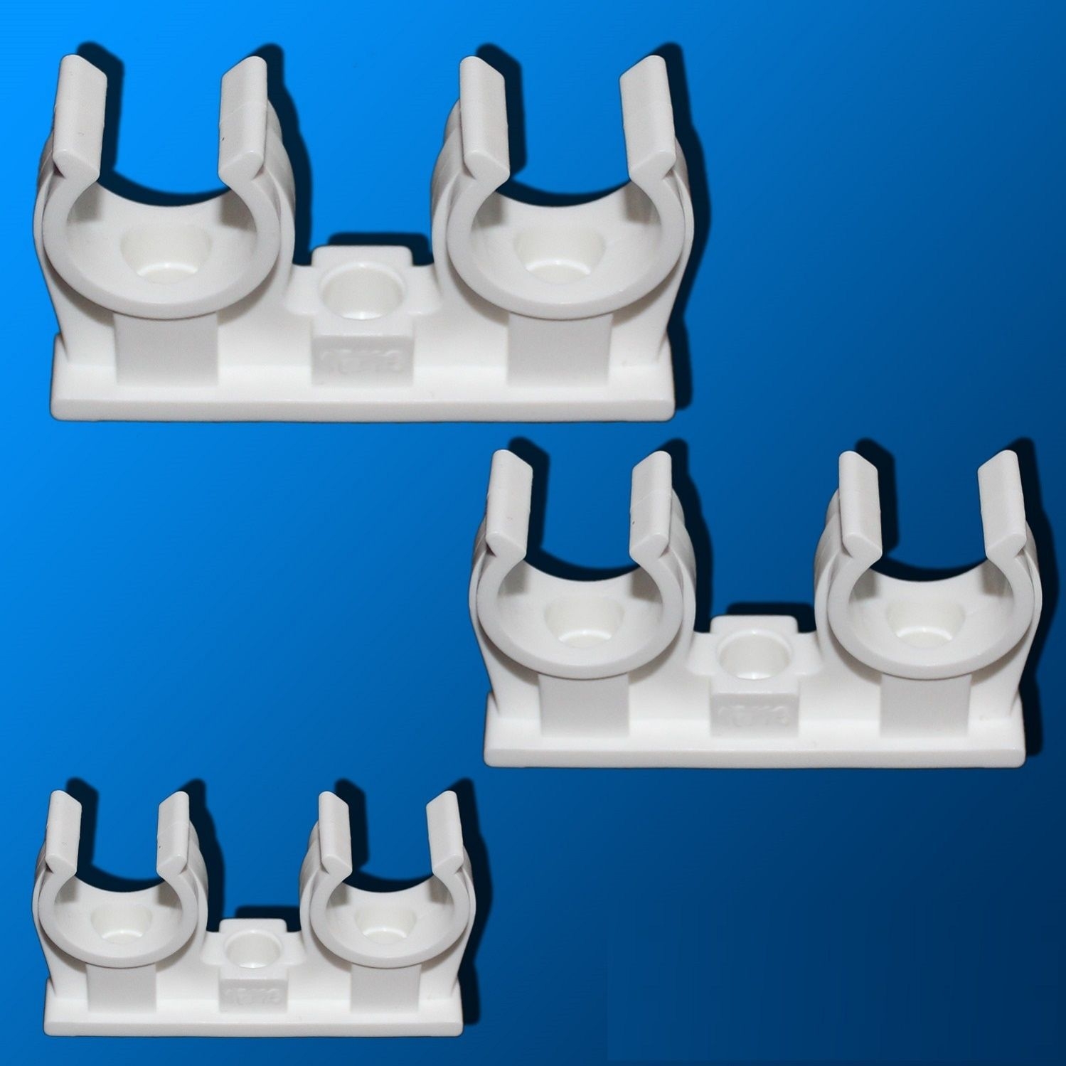 Rohrclips doppelt Doppelrohrclip Rohrhalter Rohrbefestigung Rohrclip 1-20 Stk