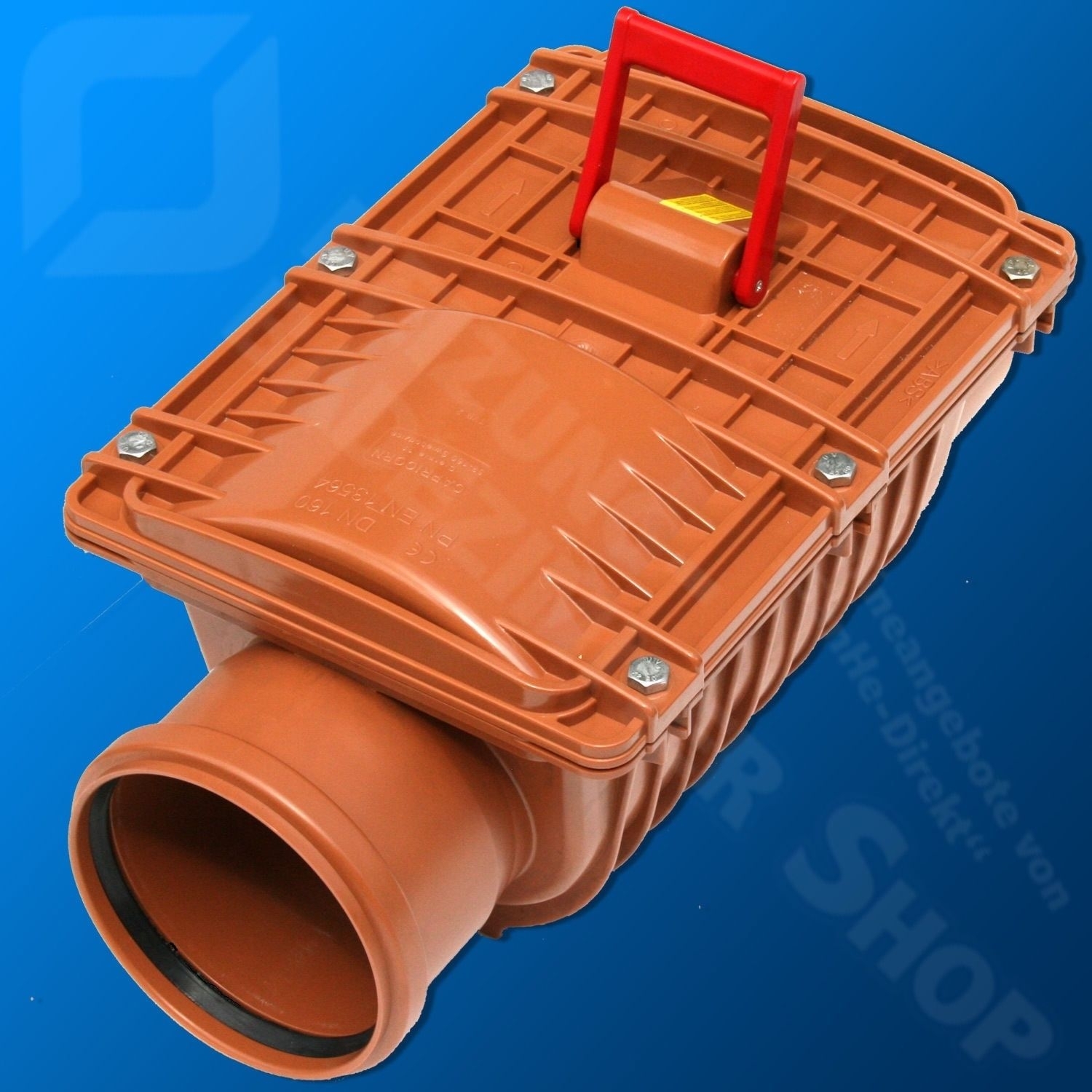 Airfit Rückstauklappe DN 200 (orange) mit zusätzlichem