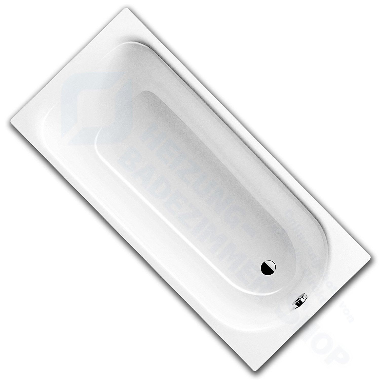 Kaldewei Saniform Plus Stahl-Email Badewanne – 180 X 80 Cm, Weiß, Inkl. Wannenträger & Ablaufgarnitur